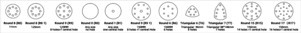 Shape Chart of Sandpaper Disc - Round 6 (R6)